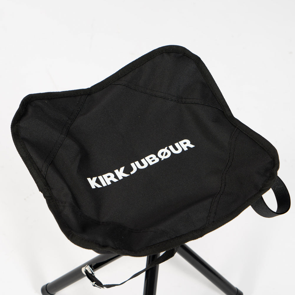 KIRKJUBØUR® "Freydis" klappbarer Vierbein Outdoor Hocker schwarz