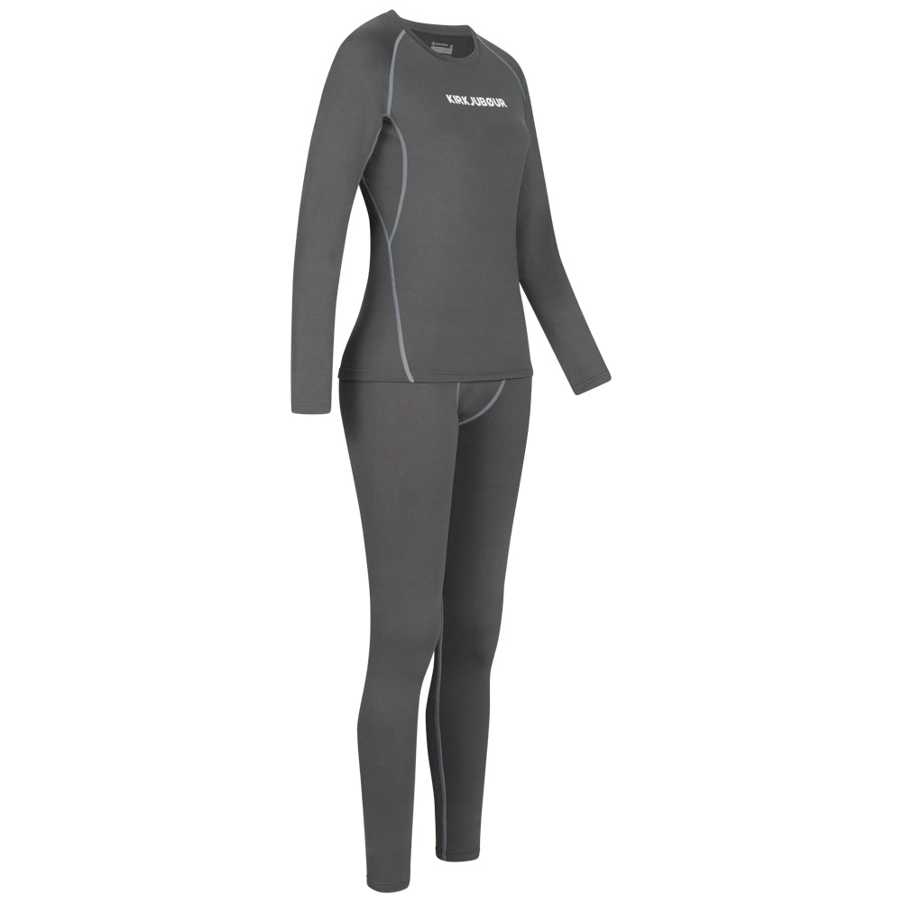 KIRKJUBØUR® "Hafjall" Damen Thermounterwäsche Set 2-tlg. grau