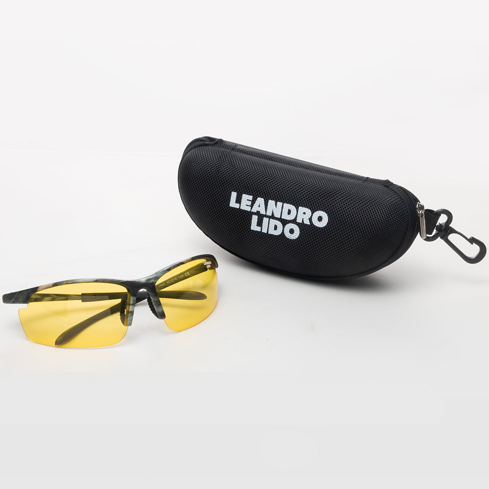 LEANDRO LIDO Power Lunettes de soleil pour le sport camouflage/jaune