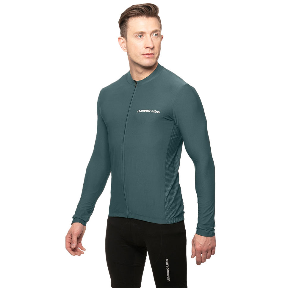 LEANDRO LIDO "Procida " Herren Radsport Langarm Trikot grün