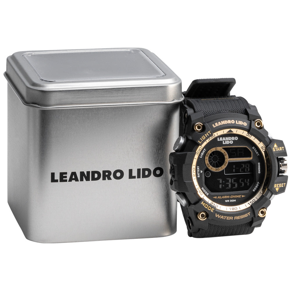 LEANDRO LIDO "Genua" Unisexe Montre sportive or noir