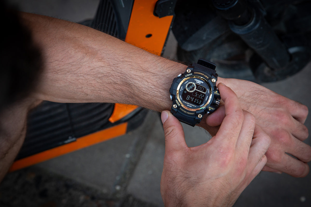 LEANDRO LIDO "Genua" Unisexe Montre sportive or noir