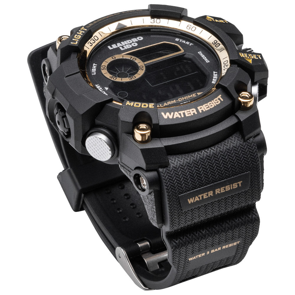 LEANDRO LIDO "Genua" Unisexe Montre sportive or noir