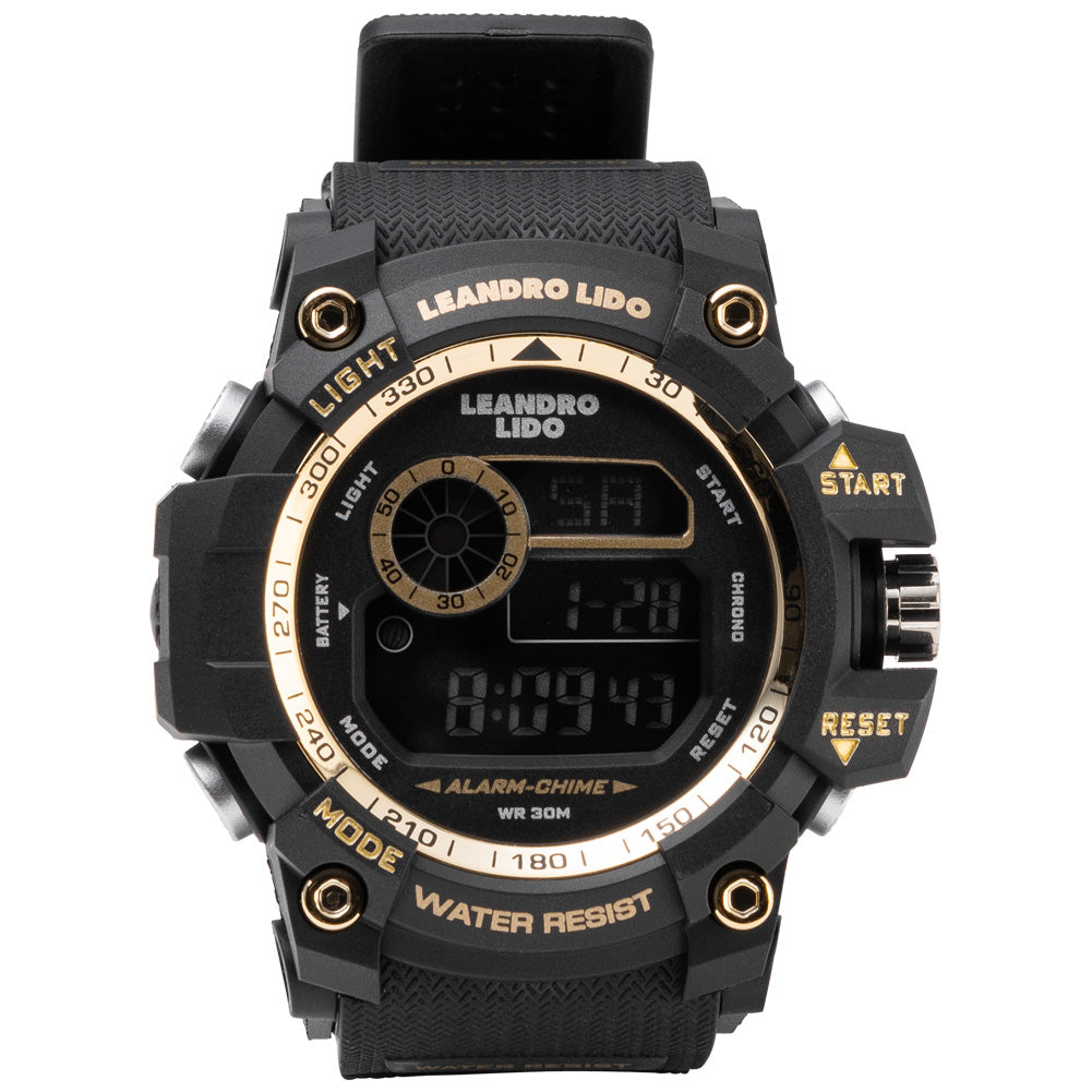 LEANDRO LIDO "Genua" Unisexe Montre sportive or noir