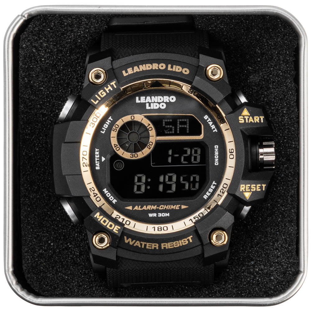 LEANDRO LIDO "Genua" Unisexe Montre sportive or noir