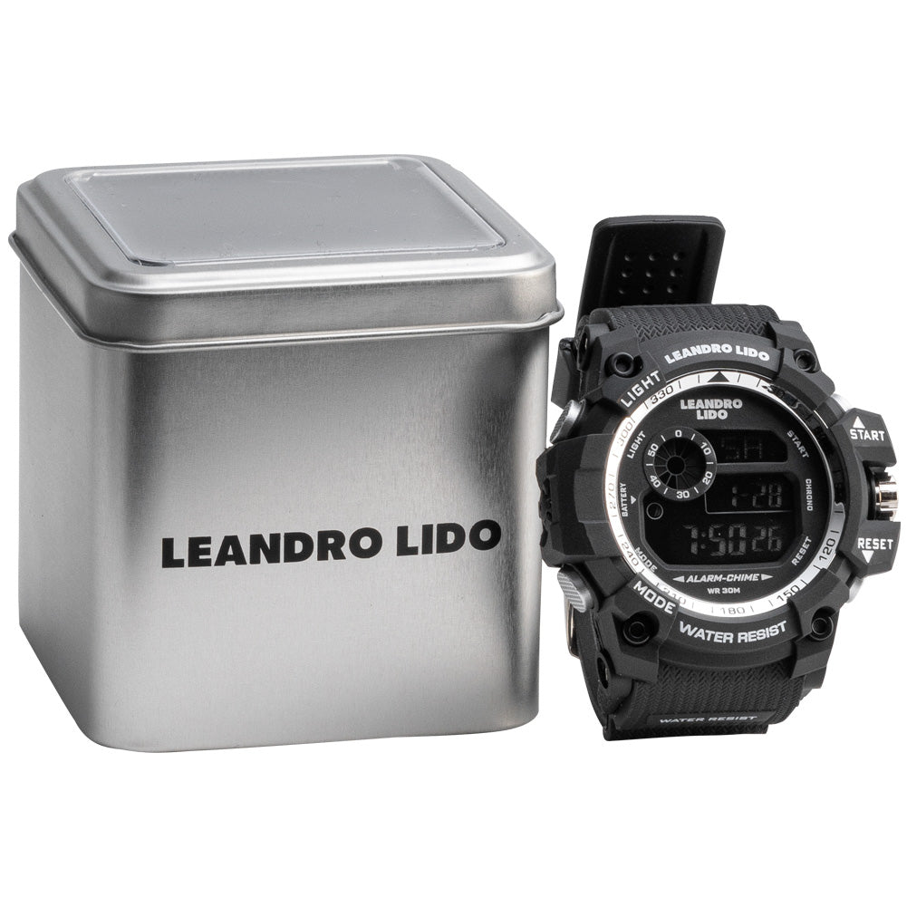 LEANDRO LIDO "Monza" Unisexe Montre sportive noir blanc