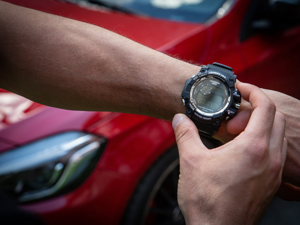 LEANDRO LIDO "Monza" Unisexe Montre sportive noir blanc