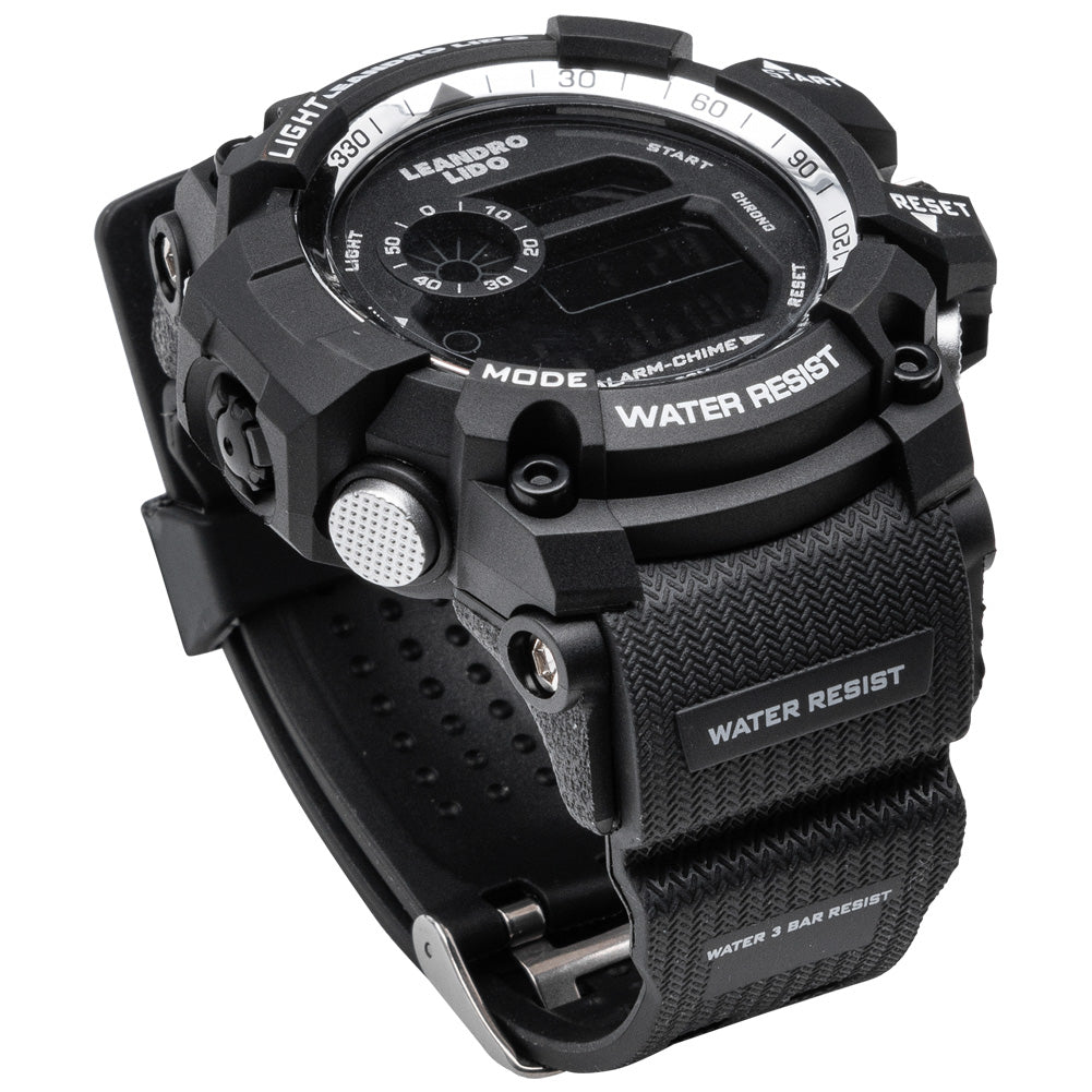 LEANDRO LIDO "Monza" Unisexe Montre sportive noir blanc