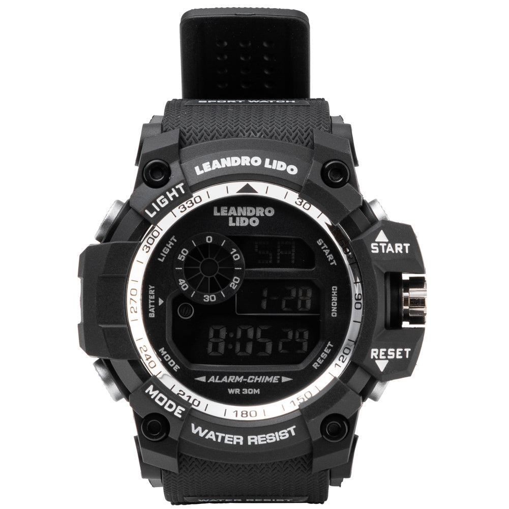 LEANDRO LIDO "Monza" Unisexe Montre sportive noir blanc