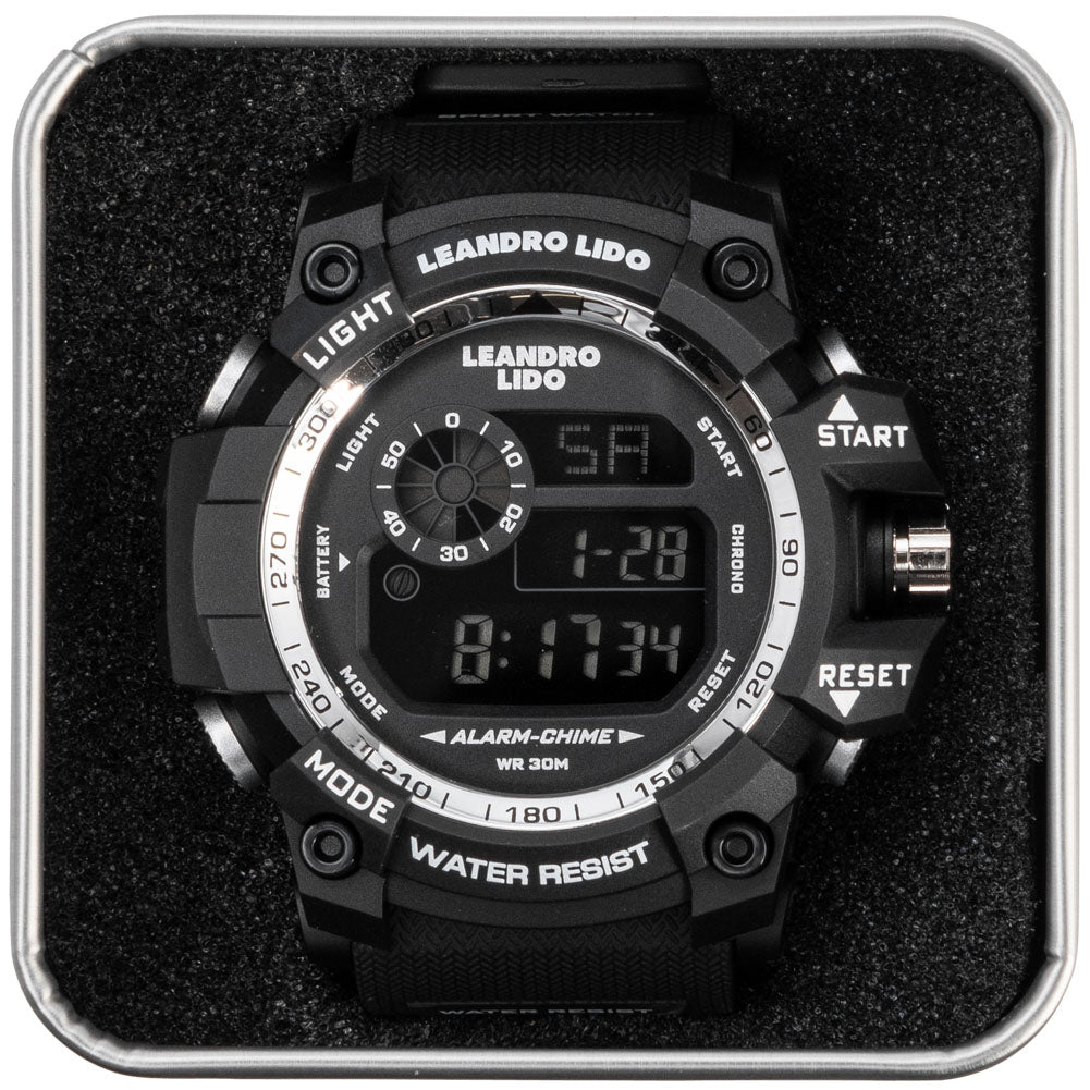 LEANDRO LIDO "Monza" Unisexe Montre sportive noir blanc