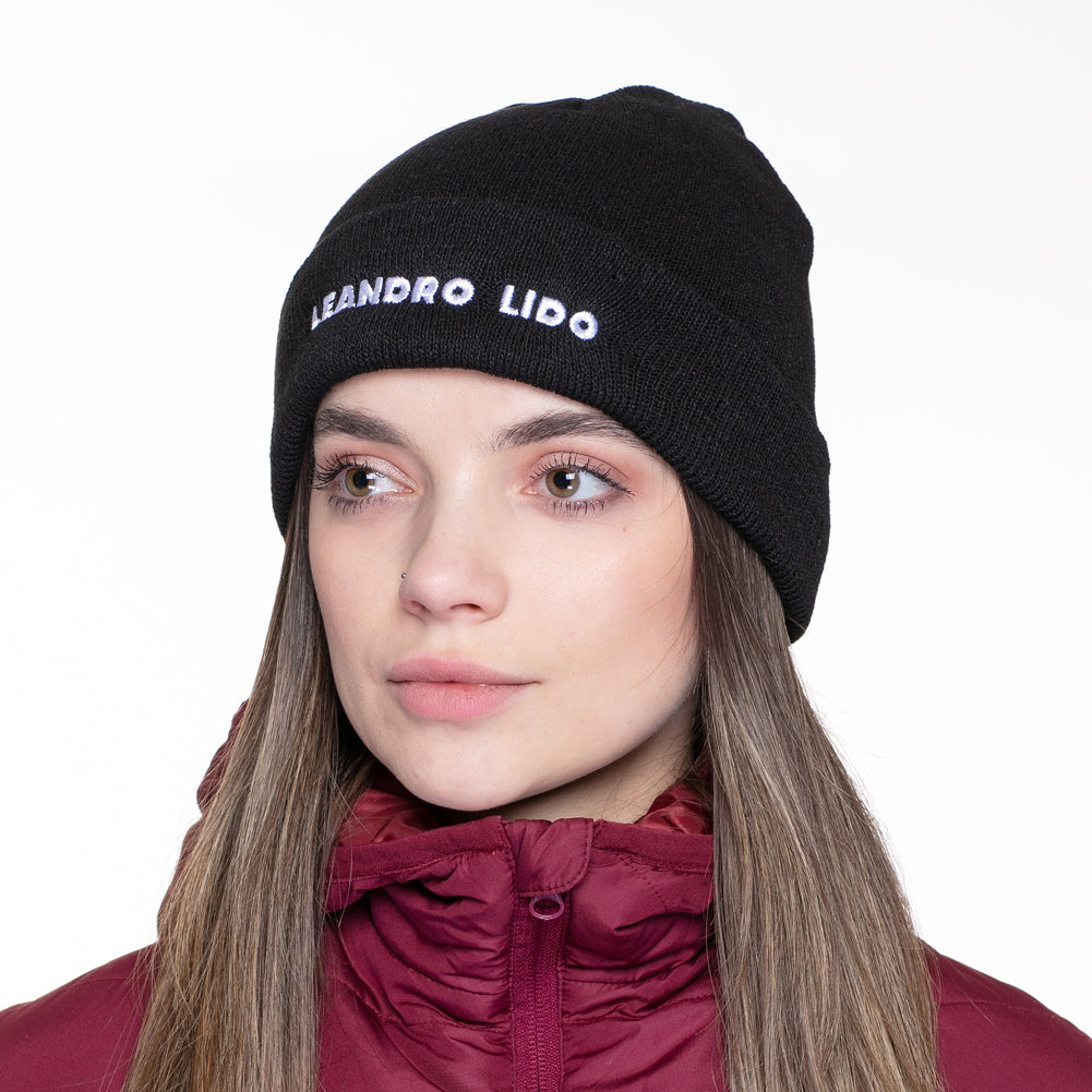 LEANDRO LIDO "Callata" Beanie Bonnet d'hiver noir