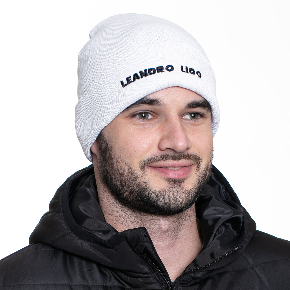 LEANDRO LIDO "Callata" Beanie Bonnet d'hiver blanc
