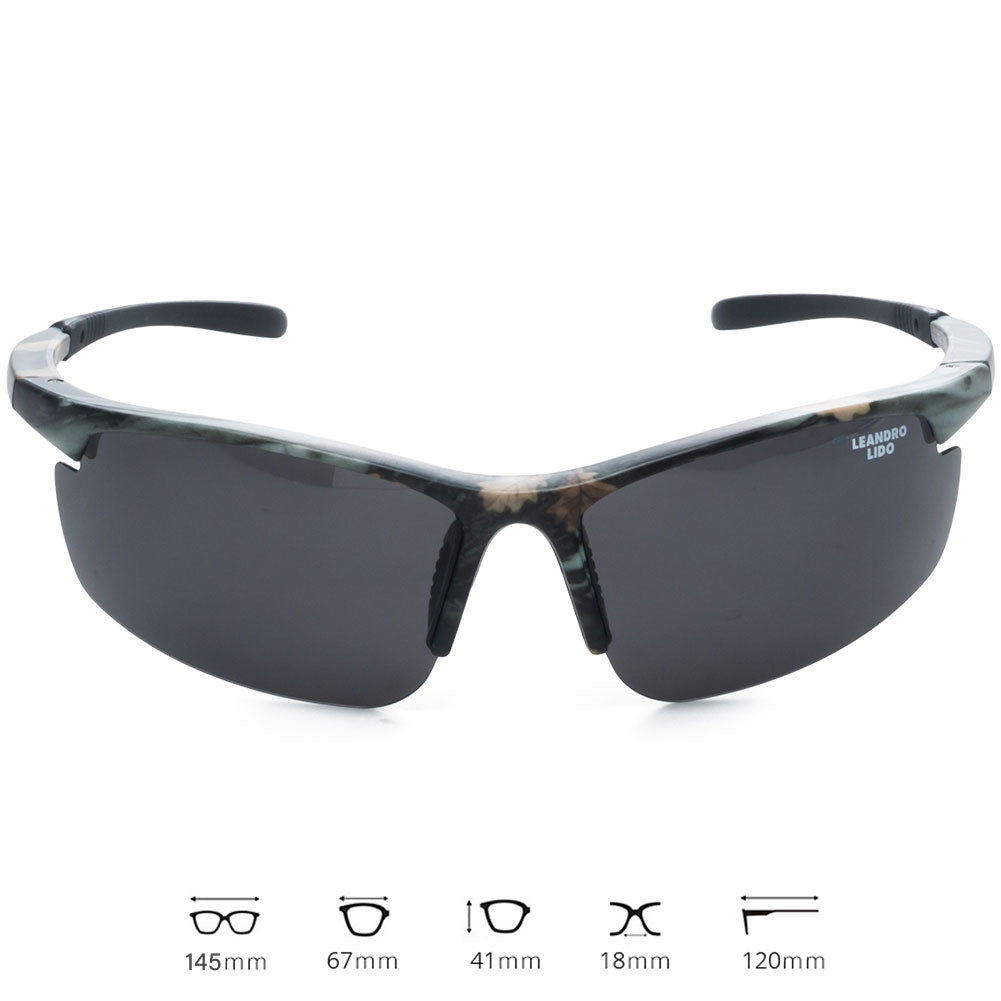LEANDRO LIDO Power Lunettes de soleil pour le sport camouflage/noir