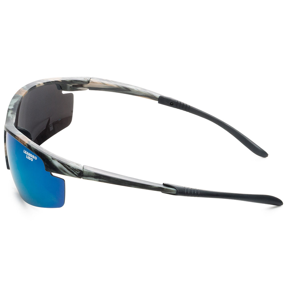 LEANDRO LIDO Power Lunettes de soleil pour le sport camouflage/bleu