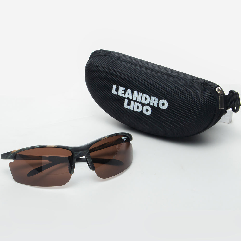 LEANDRO LIDO Power Lunettes de soleil pour le sport camouflage/marron