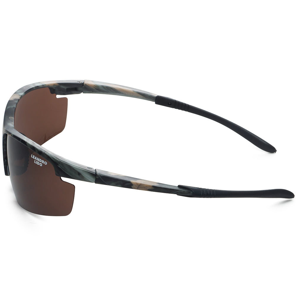 LEANDRO LIDO Power Lunettes de soleil pour le sport camouflage/marron