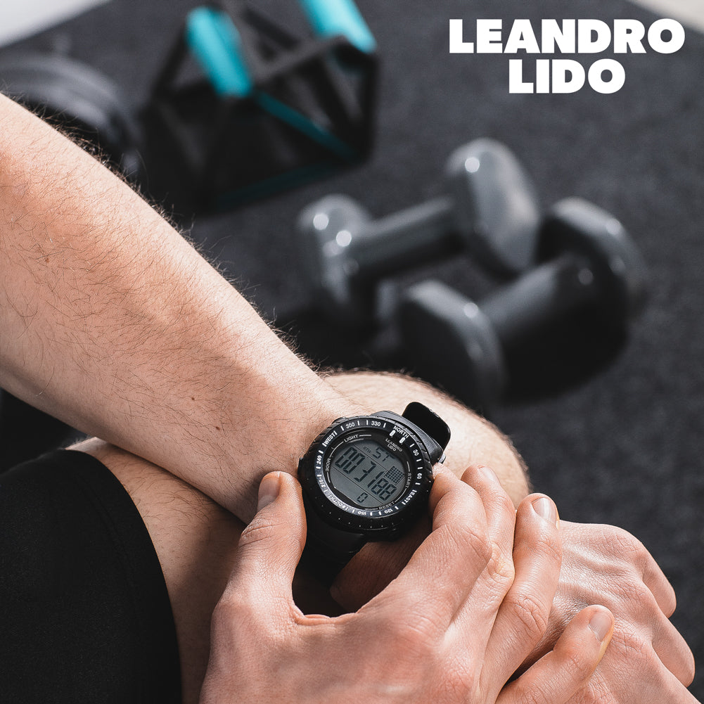 LEANDRO LIDO "Vescia" Unisex Sport Uhr schwarz/orange