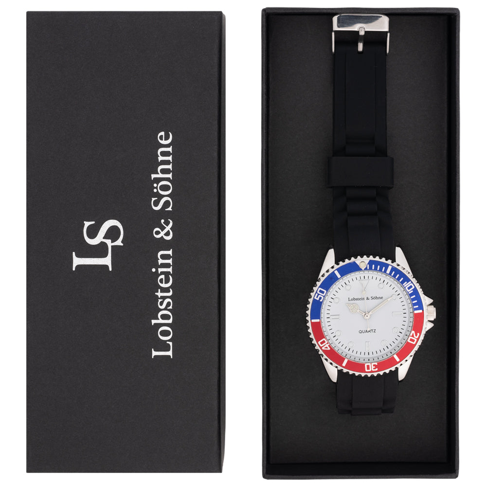 Lobstein & Söhne® "Konstantin" Uhr blau/rot
