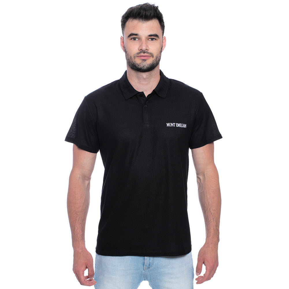 MONT EMILIAN "Caen" Hommes Polo basique noir