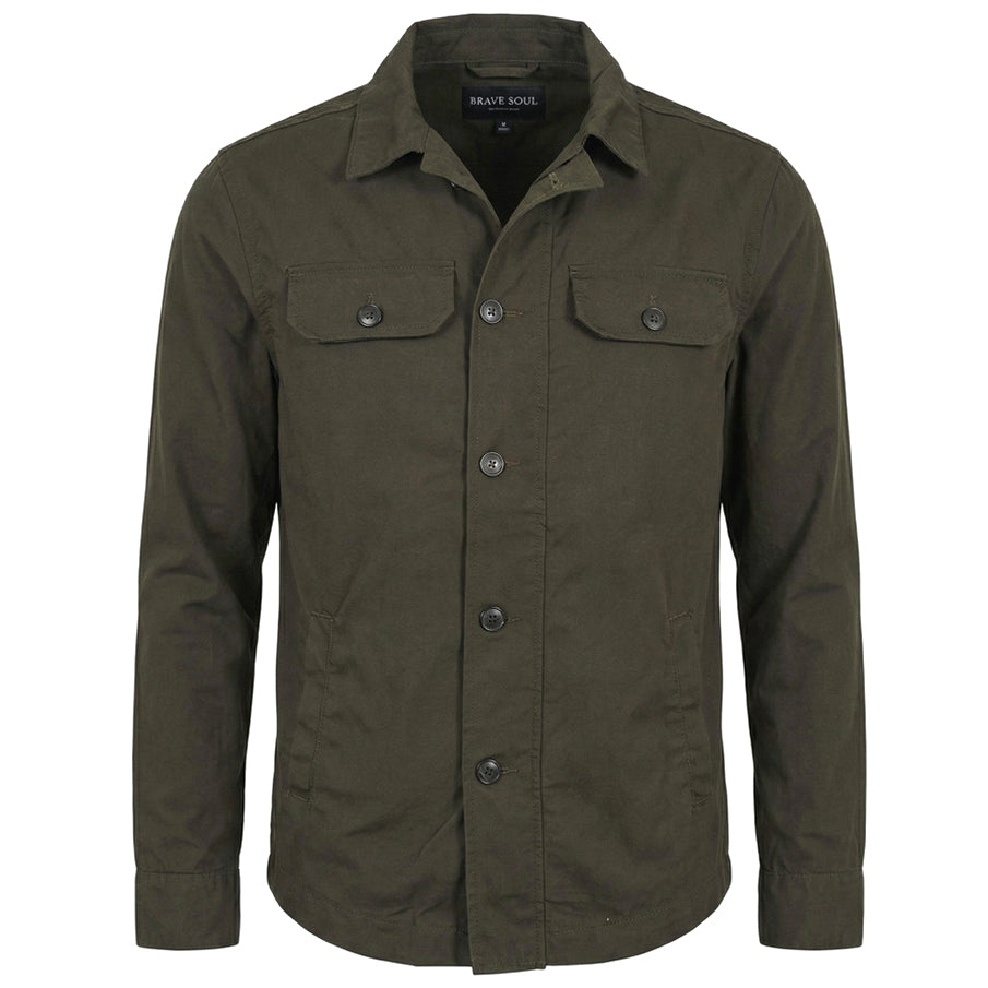 Process Black Button Herren Overshirt Hemdjacke MJK-PBOASIS-KHAKI-1
