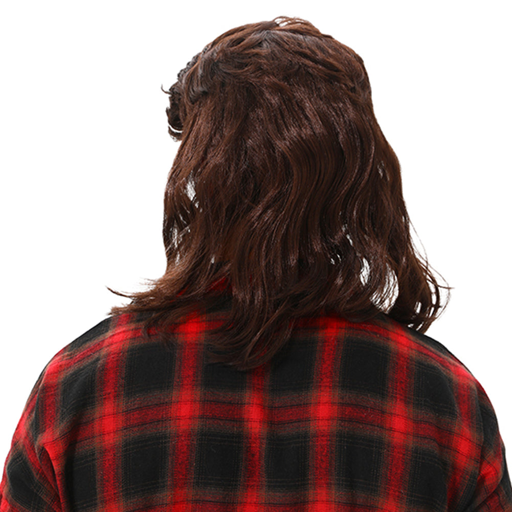 MAASKANTJE "Frituur" Retro Mullet Vokuhila Perücke dunkelbraun