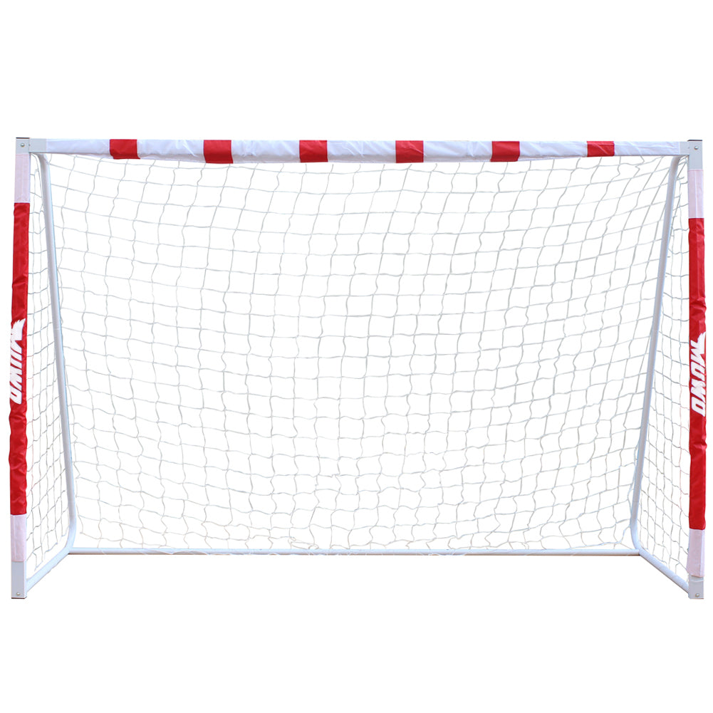 MUWO großes Fußballtor aus Stahl 3 x 2 m rot/weiß