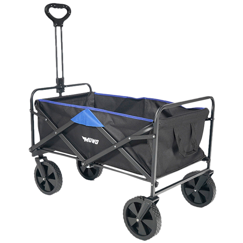 MUWO faltbarer Bollerwagen 100 L, max. 110 kg blau/schwarz