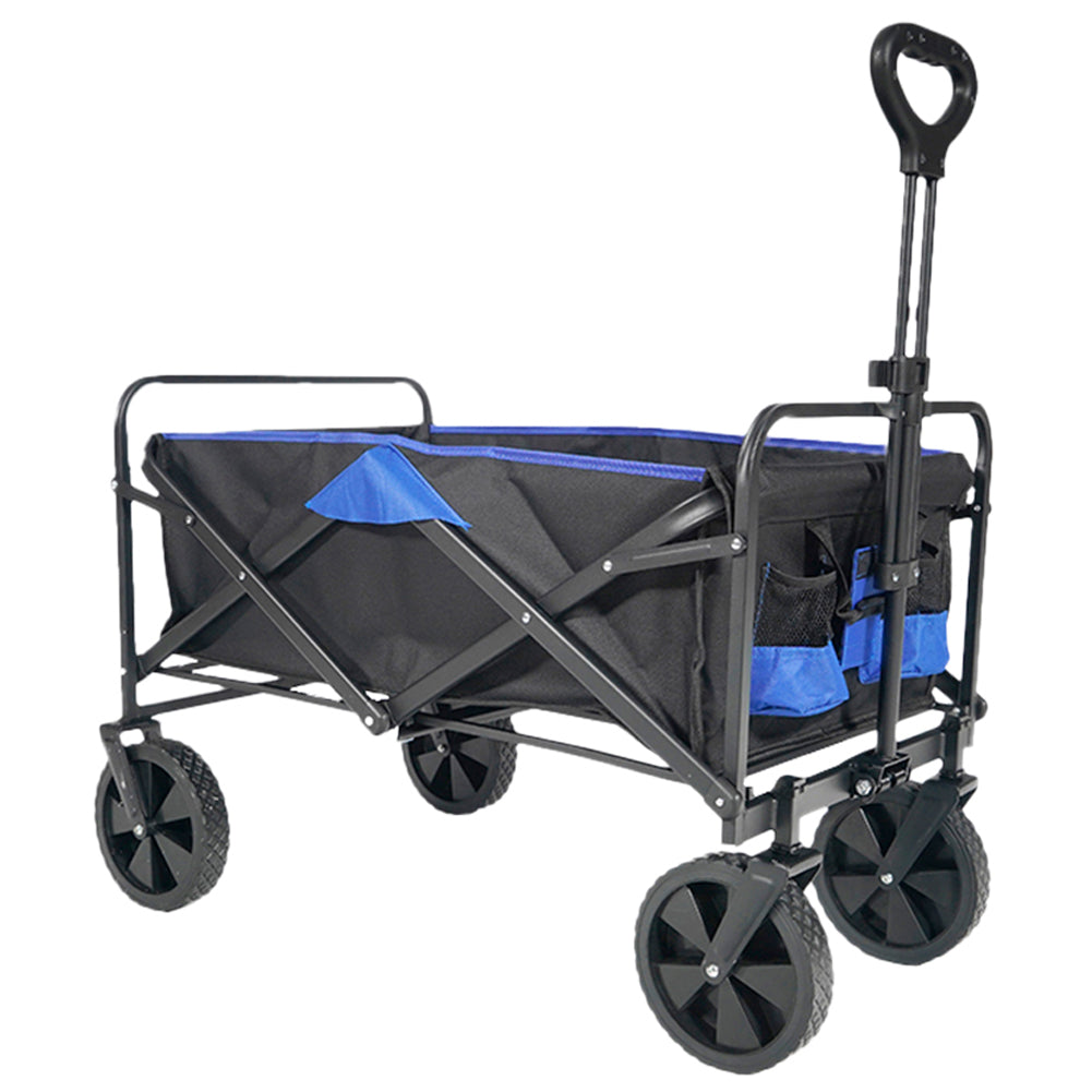 MUWO faltbarer Bollerwagen 100 L, max. 110 kg blau/schwarz