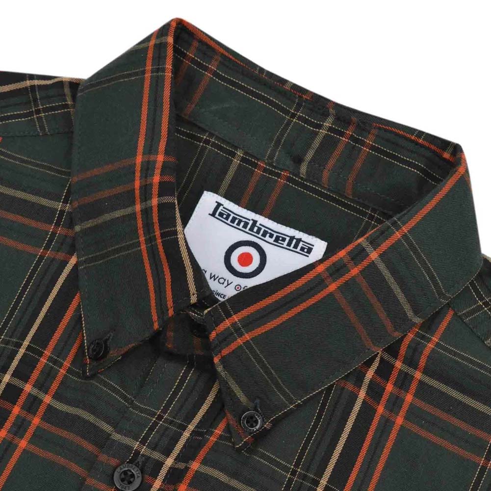 Lambretta Check Herren Kurzarm Hemd RWIS1457-KHAKI