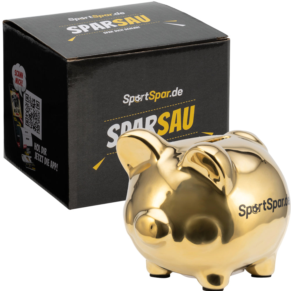 SportSpar.de "SparSau" Tirelire en cÃ©ramique or