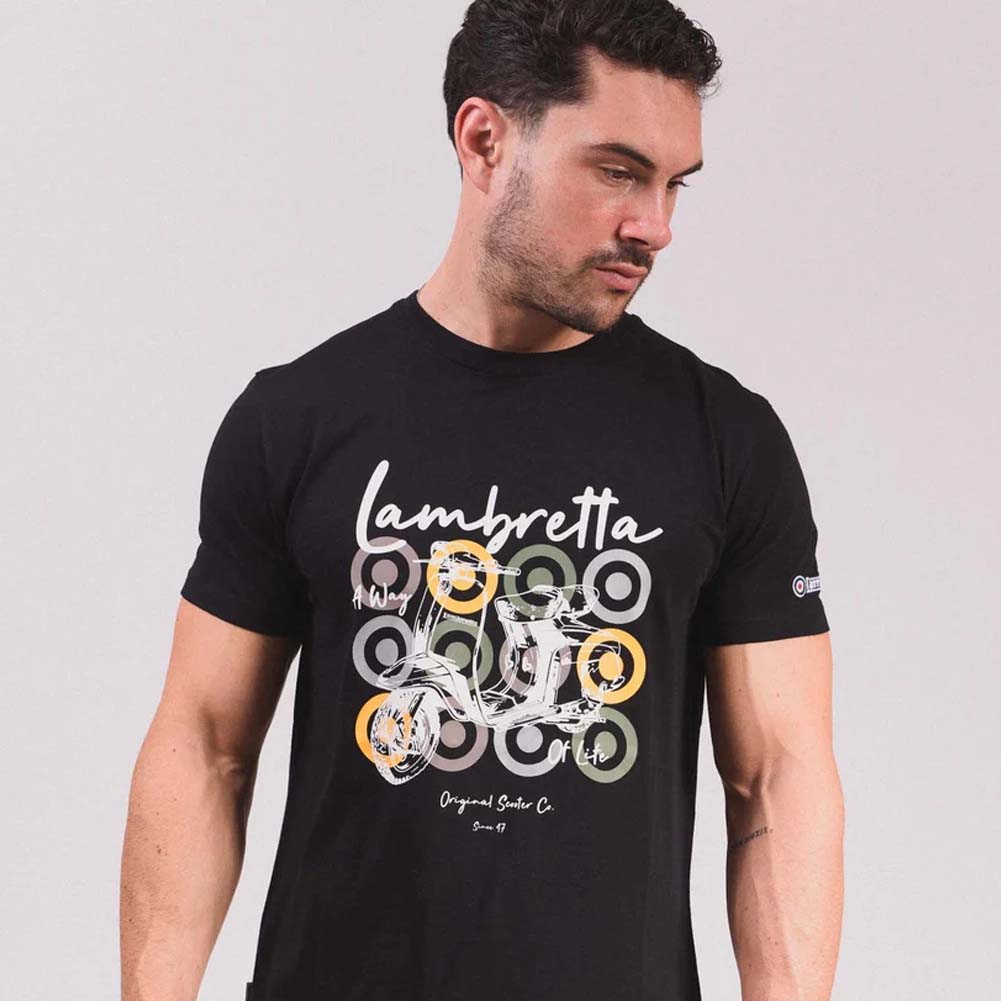 Lambretta Scooter Brand Tee Herren T-Shirt SS1503-BLK
