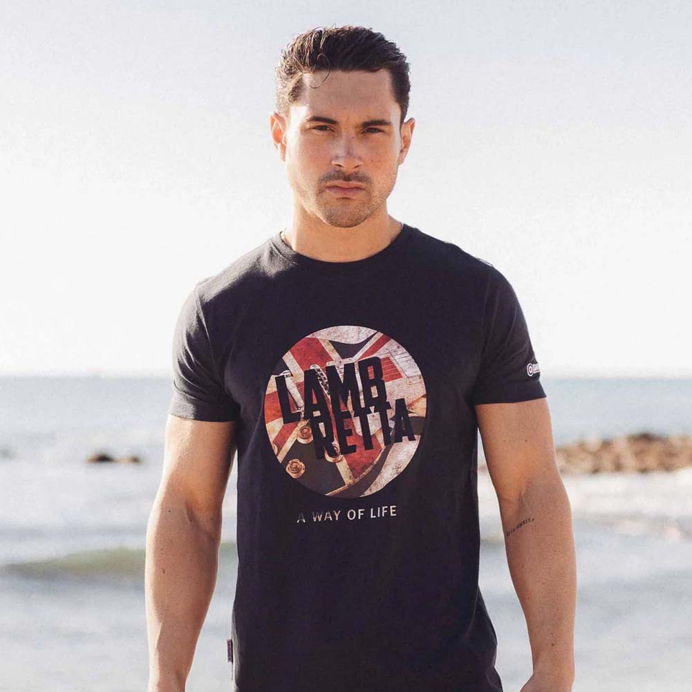 Lambretta Union Jack Guitar Herren T-Shirt SS6741-NAVY