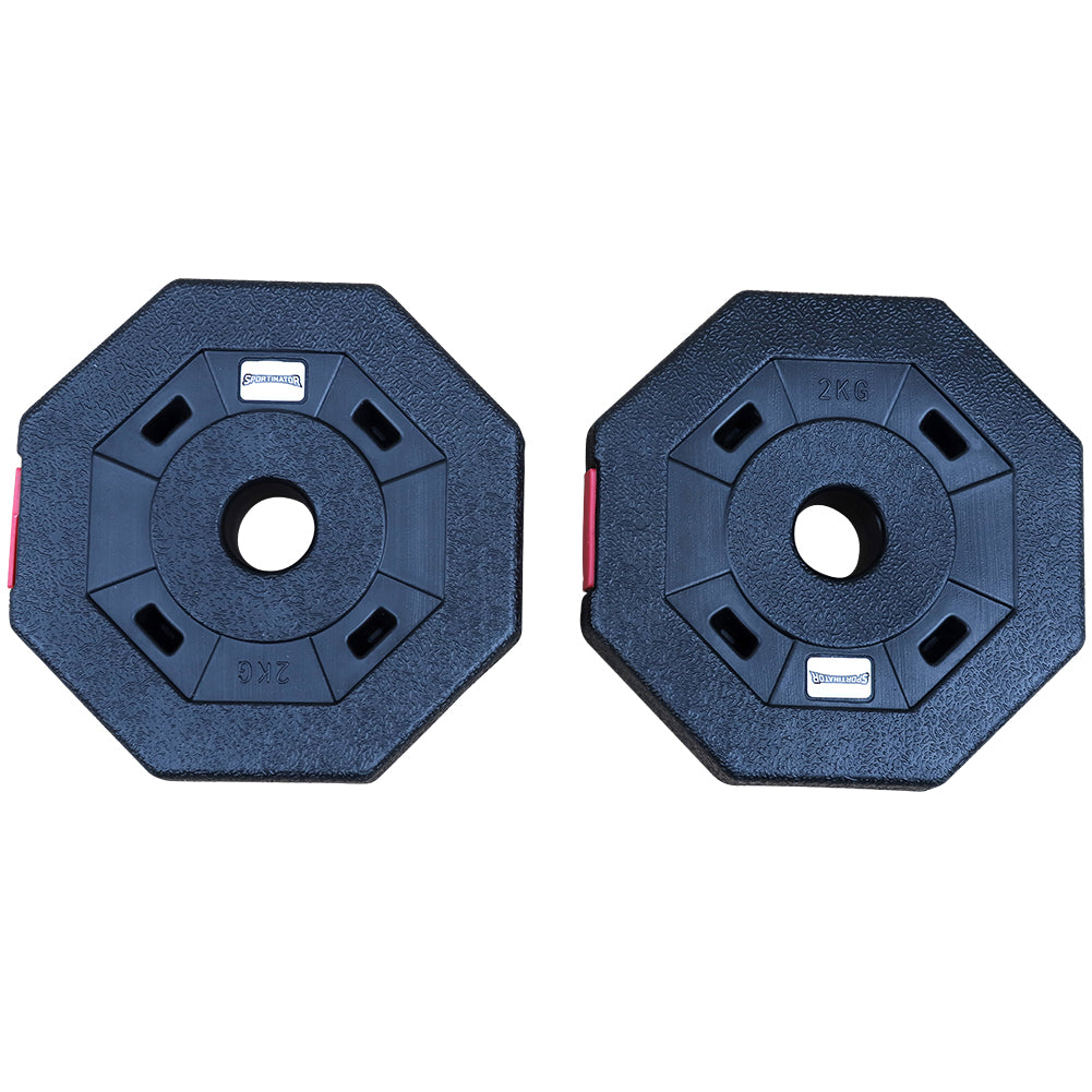SPORTINATOR 2 kg Bumper Plates Fitness Hantelscheiben 2er-Set