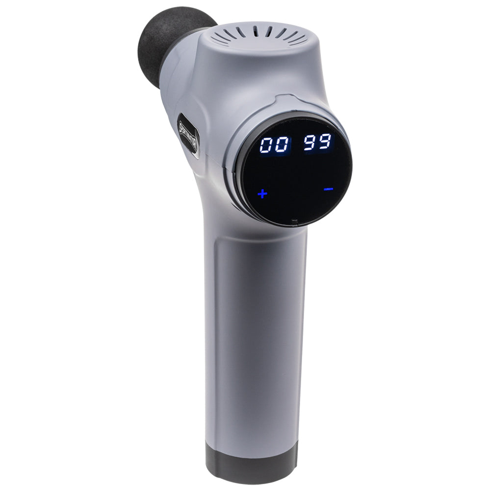 SPORTINATOR "Level Up" Massagepistole inkl. Zubehör grau