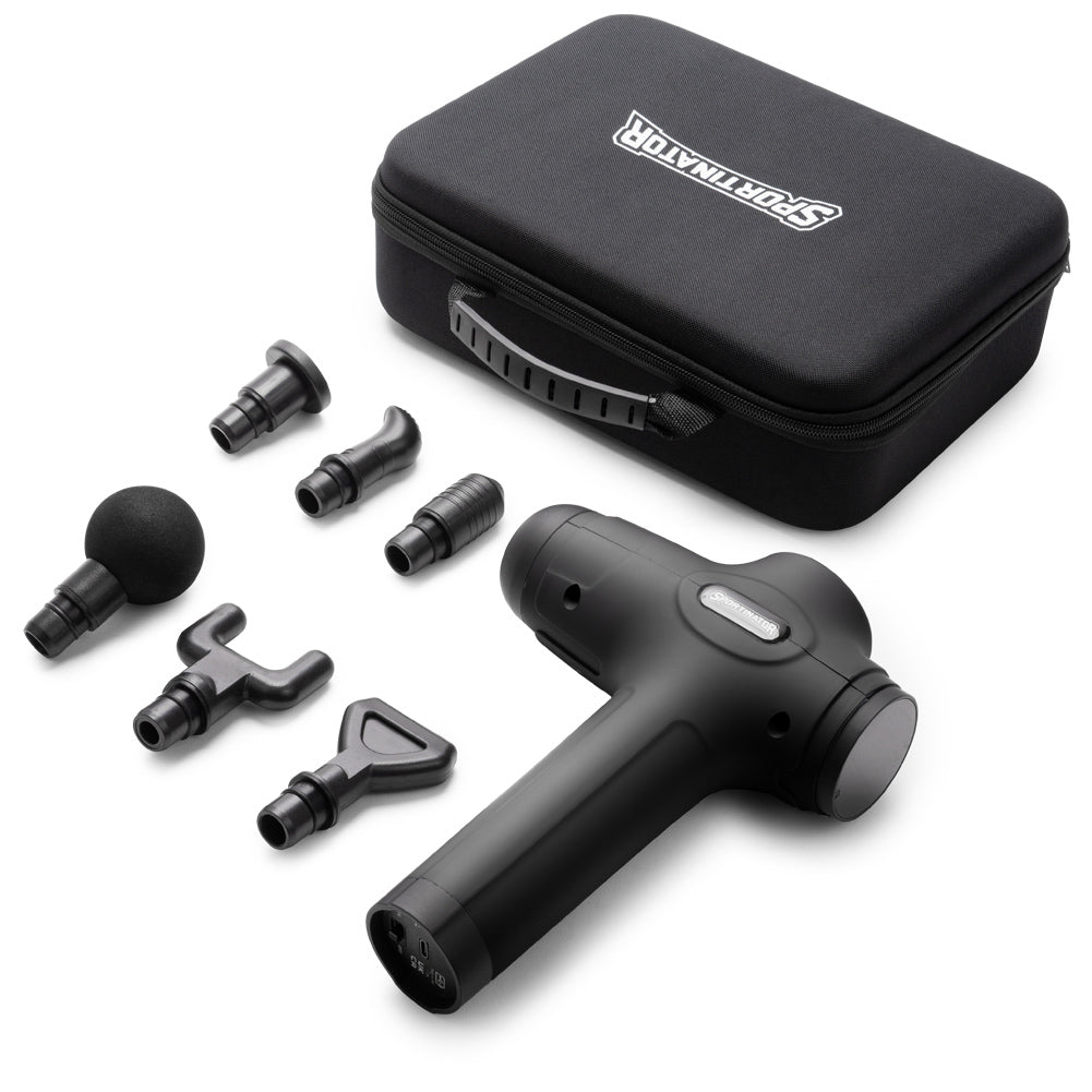 SPORTINATOR "Level Up" Massagepistole inkl. Zubehör schwarz