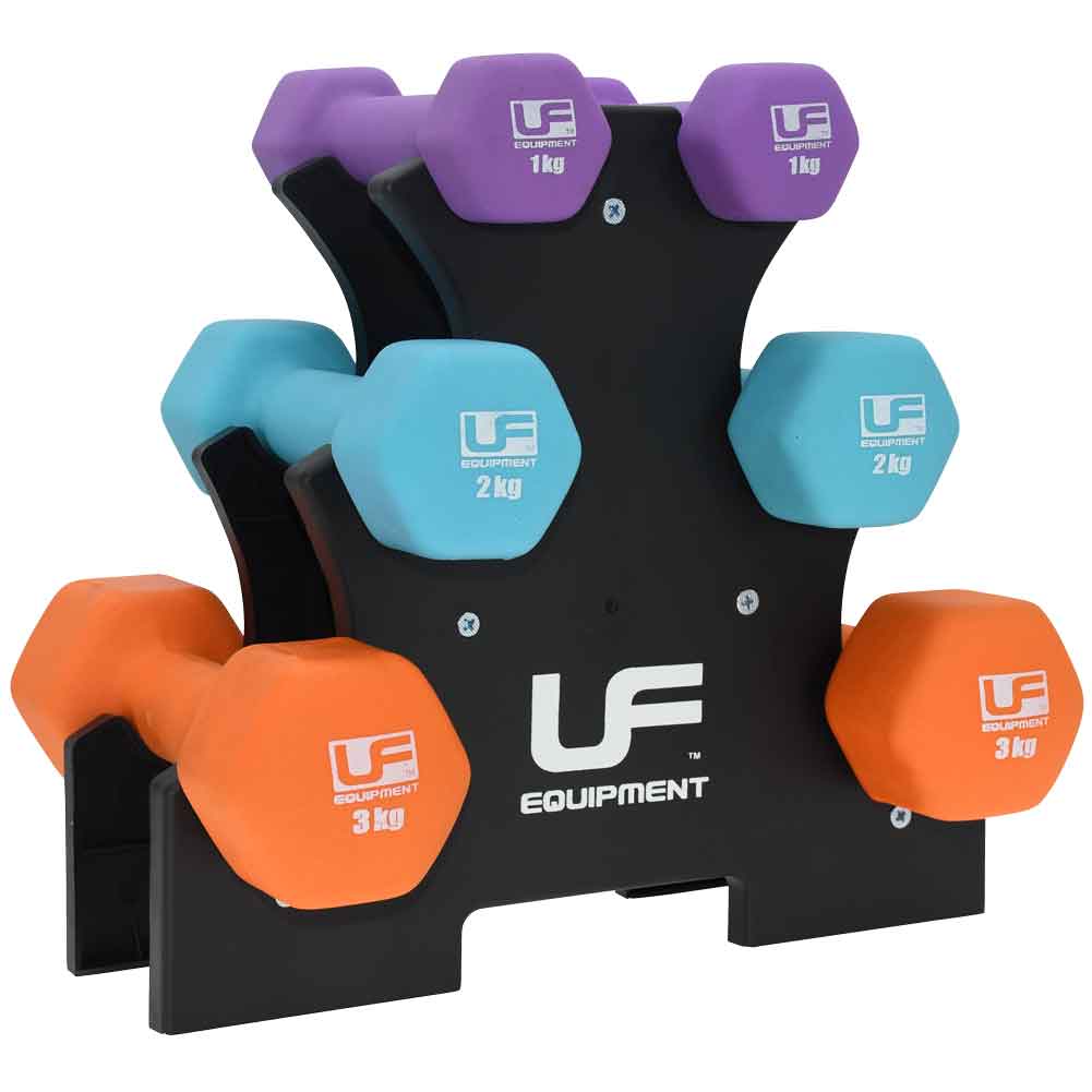 Urban Fitness Arbre Ã  haltÃ¨res 2 x 1kg, 2 x 2kg et 2 x 3kg UFW025
