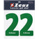 Zeus Kit de transfert des numÃ©ros de 1 Ã  22 23cm vert senior – Einheitsgröße